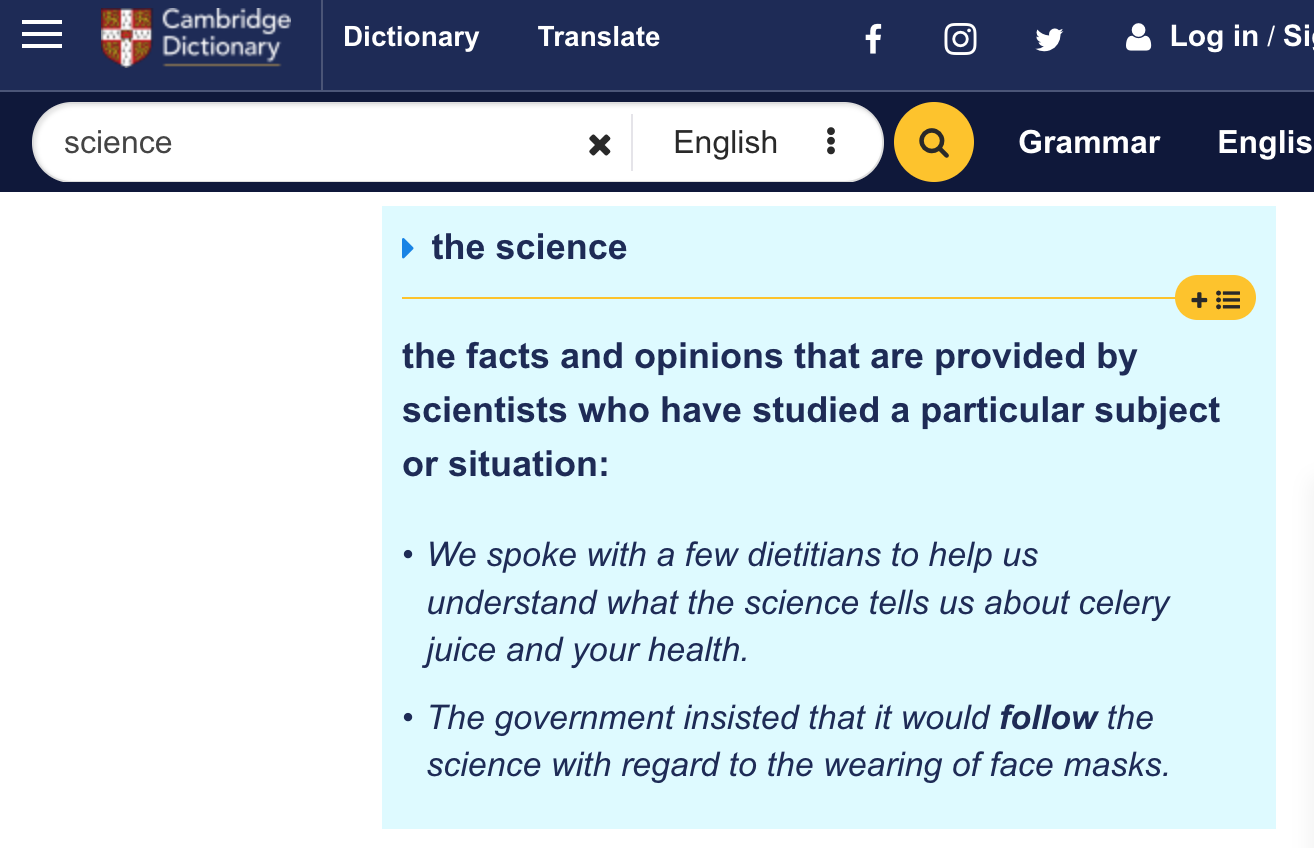 Cambridge Dictionary - The Science