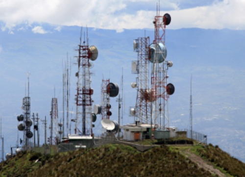 cell towers on a hill